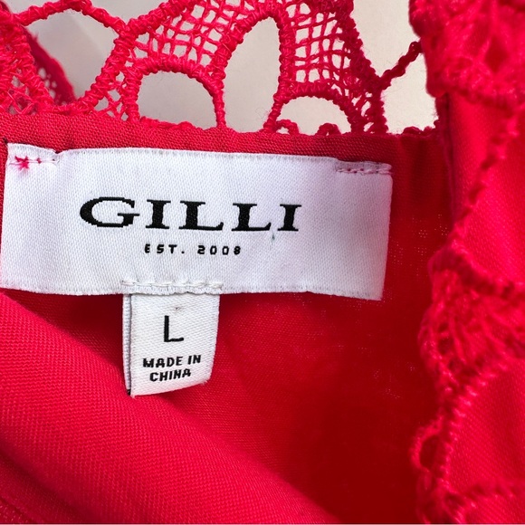 True Red Gilli Crocheted Lace Dress MIDI Size Large - Picture 15 of 16